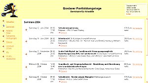 Bildschirmkopie Internetprsenz Goslarer Fortbildungstage